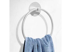 5328843594483 - Jalleria - Handtuchring fürs Badezimmer aus gebürstetem Nickel – Handtuchhalter fürs Badezimmer aus Edelstahl SUS304 selbstklebender Handtuchhalter