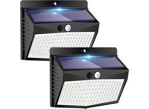 5328843652077 - 2er-Set Außen-Solarlampe 138 LEDs Außen-Solarleuchte mit wasserdichtem Bewegungsmelder 3 Modi Solar-Außenbeleuchtung LED-Spot kabellos für