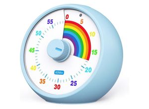 5328843652466 - Visueller Timer für Kinder Küche Klassenzimmer 60-Minuten-Countdown Büro-Zeitmanagement-Tool für Kinder leiser Betrieb Pomodoro-Timer (blau)