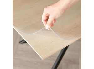 5328843652558 - Jalleria - Transparente Tischdecke 3 mm – rechteckige Anti-Flecken-Tischdecke mit schrägen Kanten waschbarer Tischschutz Wachstuch als Meterware