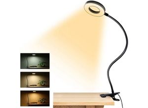 5328843653395 - Jalleria - 10 w Clip-on-Schreibtischlampe mit USB-Adapter [3 Beleuchtungsmodi und 10 Helligkeitsstufen] 360° flexible Clip-on-Leselampe 48 cm