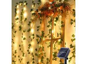 5328851171973 - Solar-Lichterkette für den Außenbereich 10 m 100 LEDs künstliche Efeu-Solargirlande 8 Modi wasserdichte Solarleuchten Dekoration für Garten