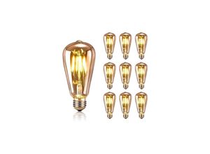 5328851207672 - Lablanc - 10 Stück LED-Glühbirne E27 ST64 4 w 2700 k Warmweiß Retro-Edison-Glühbirnen Vintage-Antiklampe 400 lm entspricht einer 35 W-Glühlampe