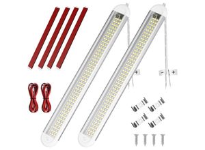 5328851208730 - LED-Innenlichtleiste 2 Stück 12 v 120 LEDs Innenlichtleiste mit EIN AUS-Schalter weiße Streifenleistenlampe für Auto LKW Wohnmobil Boot Van