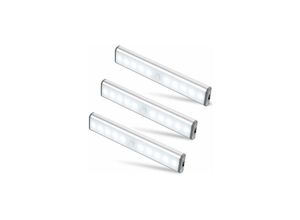 5328851217244 - 3er-Set 10 LED-Lampen kabellos wiederaufladbar über usb magnetisiert Bewegungssensor 2 Beleuchtungsmodi tragbar Schranklicht tragbares