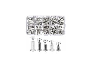 5328851217831 - LaBlanc – 80-teiliges Chicago-Schrauben-Sortiment-Set 5 Größen runde Kreuzkopfschrauben Metallpfosten-Chicago-Schrauben Knopf für