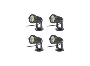 5328851318118 - Set mit 4 LED-Strahlern 3 w 220 v verstellbare Gartenstrahler Außenbeleuchtung Garten Terrasse - Lablanc