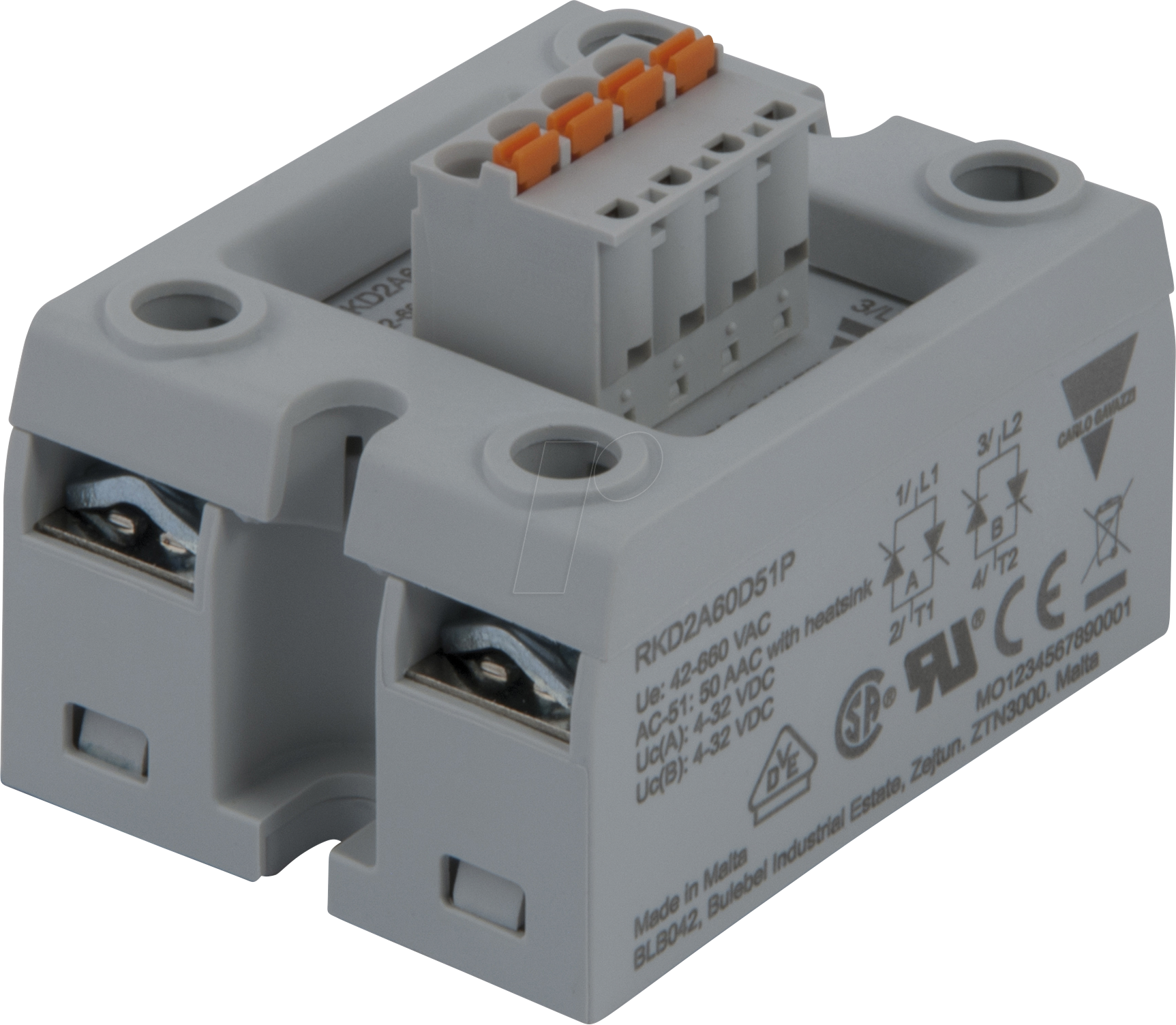 5350035430927 - RKD2A60D50P - Halbleiterrelais RKD duale Steuerung  2-pol 50A 42 - 660 V A