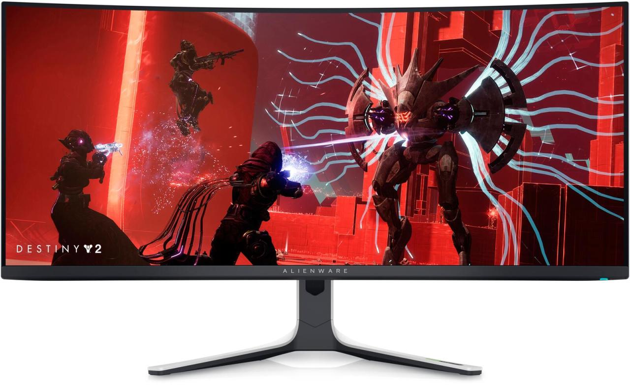 5397184567784 - 34 Bildschirm Alienware AW3423DW - 3440x1440 (WQHD) - 175Hz - Quantum Dot OLED (QD-OLED) - USB 32 HUB - Curved - Weiß - 01 ms NVIDIA G-Sync Ultimate