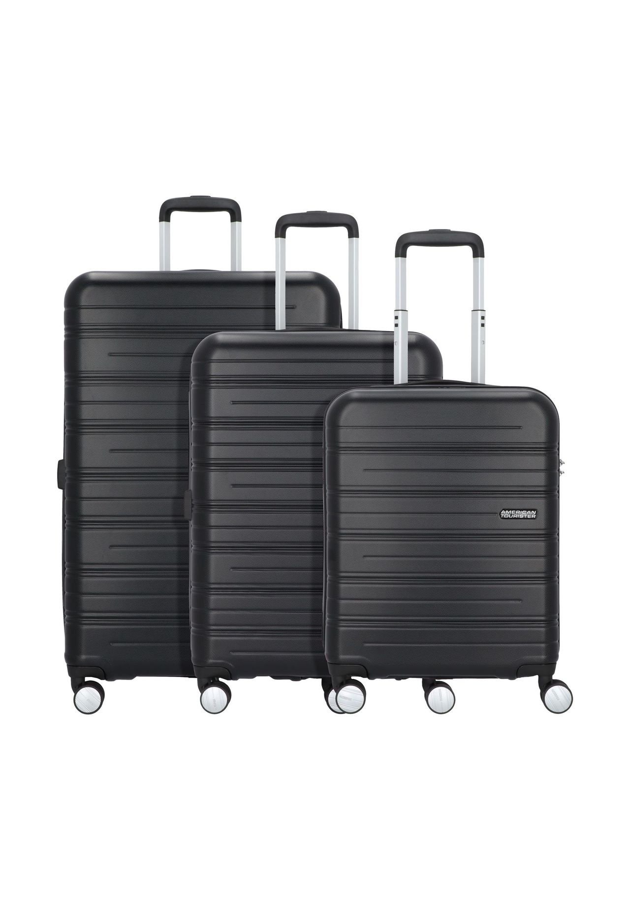 5400520117960 - American Tourister - 3-teiliges Kofferset - High Turn Serie - 34 68 98L - Schwarz