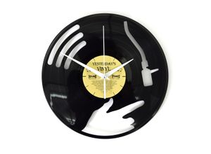 5400837150032 - Wanduhr »Yesterdays Vinyl Disc Jockey Ø 30 cm Gold Schwarz«