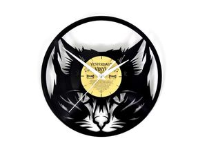 5400837150513 - Wanduhr »Yesterdays Katze Ø 30 cm Gold Schwarz«