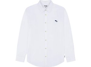 5401019842868 - Wrangler® Freizeithemd Regular Fit Langarm Kent-Kragen für Herren weiß M