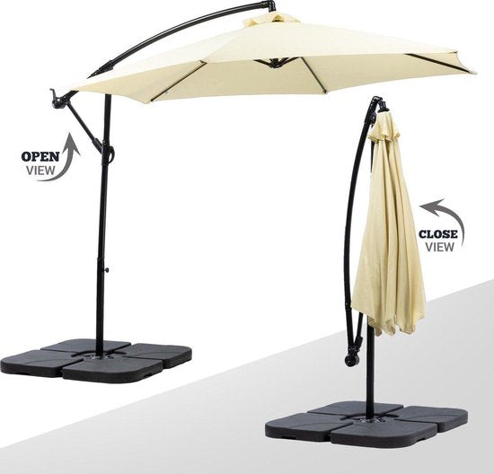 5404017902251 - Schwebender-Parasol-Hängender-Parasol-Schwebender-Parasol-Sonnenschirm-Sonnenschirm-Creme-Farbe