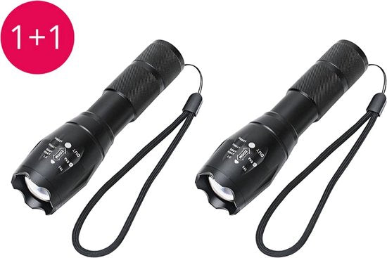 5404017906006 - Militär-Taschenlampe Duopack - LED-Taschenlampe - wasserdicht - 5 verschiedene Lichtfunktionen