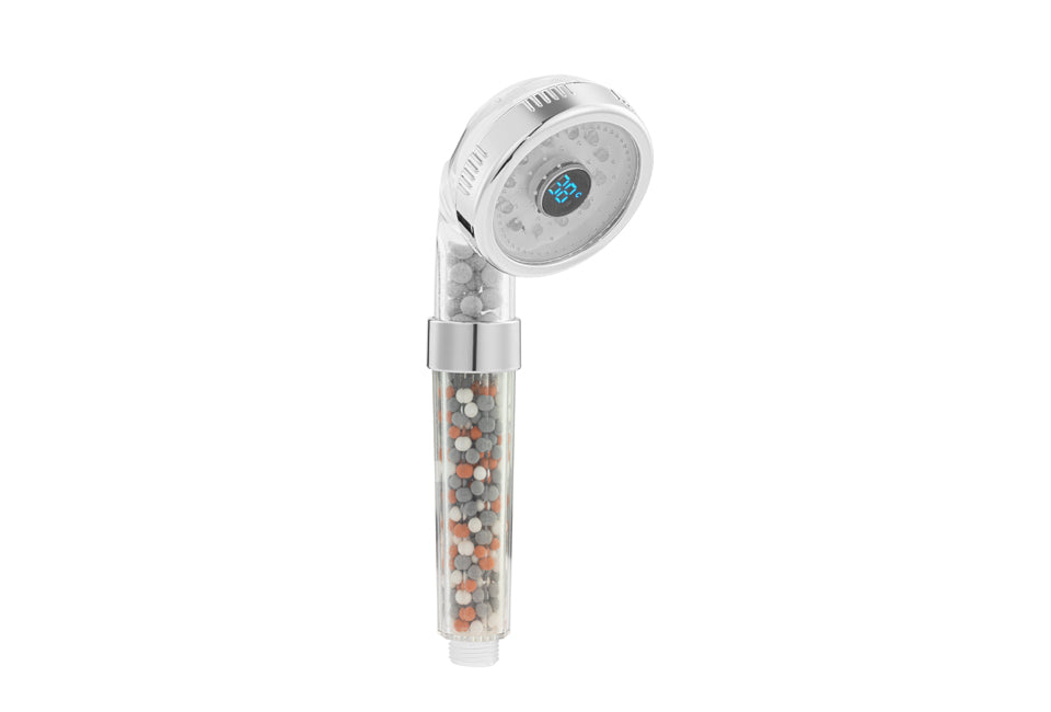 5404017908826 - Zuiverende en waterbesparende LED-douchekop met temperatuur weergave