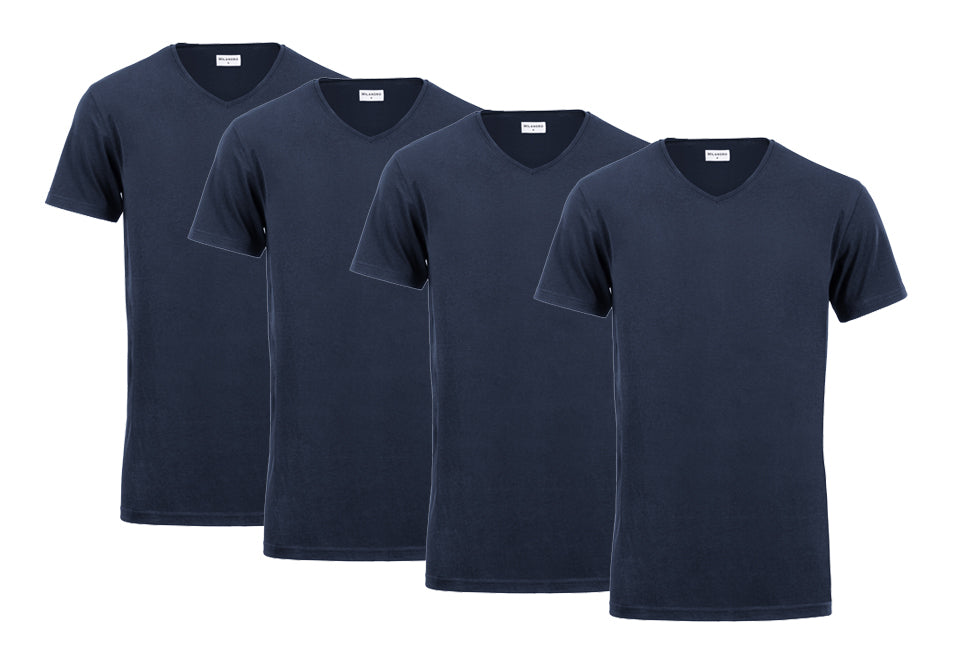 5404017911260 - 4er Pack T-Shirt extra lang - V-Ausschnitt 100% Baumwolle - navy M 5404017911260 - 4er Pack T-Shirt extra lang - V-Ausschnitt 100% Baumwolle - navy M
