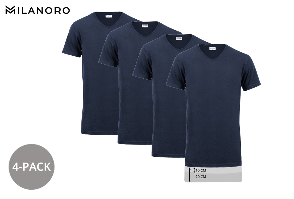 5404017911277 - 4er-Pack extra lange Baumwoll-T-Shirts - Größe L