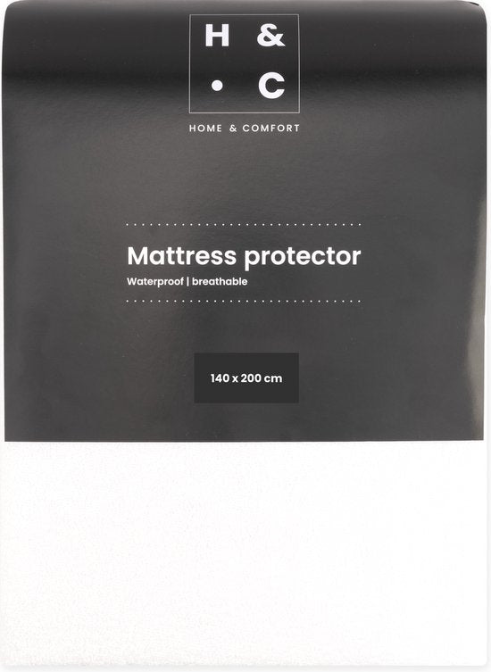 5404017911550 - H&C Wasserdichter Matratzenschoner - 140 x 200 cm - 100% PES Jersey - Atmungsaktiv und antiallergisch 5404017911550 - H&C Wasserdichter Matratzenschoner - 140 x 200 cm - 100% PES Jersey - Atmungsaktiv und antiallergisch