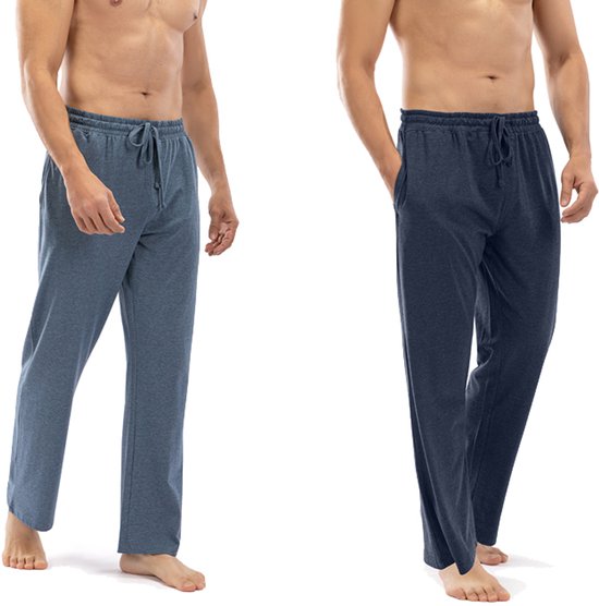 5404017912151 - - 2er-Set Herren-Pyjamahose aus Baumwolle - Navy Blau einfarbig - L 5404017912151 - - 2er-Set Herren-Pyjamahose aus Baumwolle - Navy Blau einfarbig - L