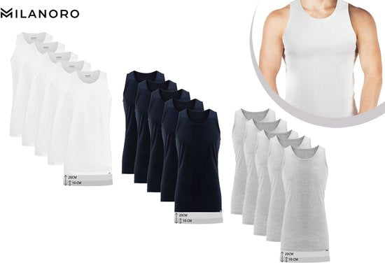 5404017916944 - - 5er-Set Herren-Unterhemden extra lang - Dunkelblau - XL