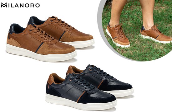 5404017917941 - - Stylische Herren-Turnschuhe aus Leder - Navy - Größe 45