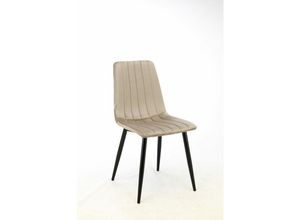 5404022220944 - Esszimmerstuhl aus Samt - 2er Set - Küchenstühle - Esszimmermöbel - Grau - grau - Maxxhome