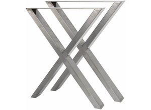 5407007660339 - HMLT-3 Set mit 2 Tischbeinen in rohem Stahl lackiert Format x Metall-Tischbeine 60x72cm - Grau - Bc-elec