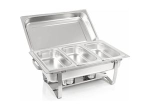 5407007661978 - F433-3 Speisenwärmer Buffetwärmer 3x GN1 3 bain marie mit Deckel 60x37x29cm - Grau - Bc-elec