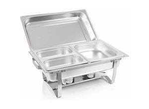 5407007661985 - F433-3-2 Speisenwärmer Buffetwärmer 1x GN1 2 + 2x GN1 4 bain marie mit Deckel 60x37x29cm - Grau - Bc-elec