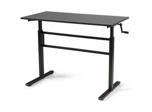 5407007662524 - - BS400002 Höhenverstellbarer Schreibtisch (76-114cm) mit 120x60cm Platte ergonomischer Schreibtisch manuelles - Schwarz