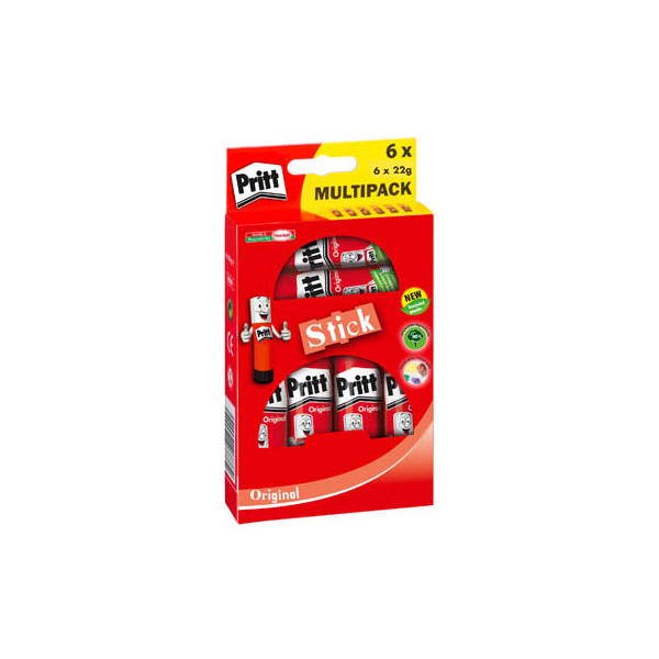 5410091268374 - Klebestift PRITT Multipack 6 x 22 g anwendbar bei Papier Pappe Fotos umweltschonend auswaschbar bei 20° C farblos