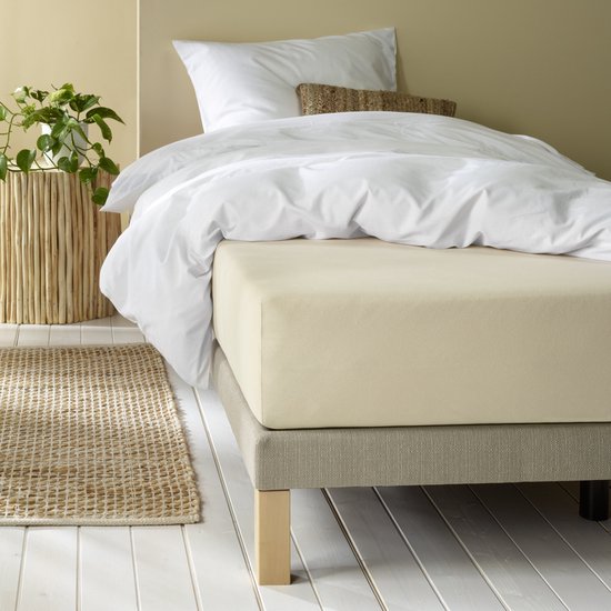 5410156617451 - Spannbetttuch Alina Sand - 90 x 200 x 30 cm - Baumwoll-Jersey