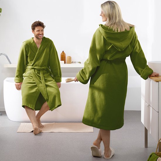 5410156640671 - Bademantel Reese Kaktus grün - XL - Unisex - Baumwolle Polyester
