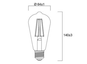 5410288301334 - E27 Filament LED ST64 4W 2700K 840 lm