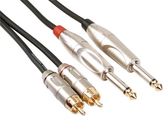 5410329436575 - RCA-Klinkenkabel 2 x RCA-Stecker 2 x Klinke 635 mm Stecker mono 5 m perfekt für die Tonübertragung