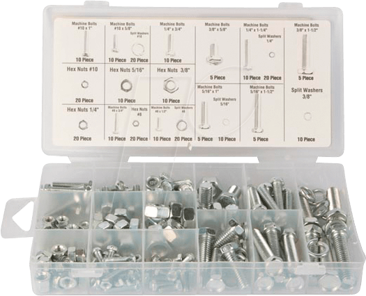 5410329595753 - HAS06 muttern- und bolzen-sortiment (240-ER pack) 174584 - Perel 5410329595753 - HAS06 muttern- und bolzen-sortiment (240-ER pack) 174584 - Perel