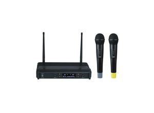 5410329631062 - HQ-Power UHF -Mikrofon Wireless LCD -Anzeige 2 Kanäle 2 Mikrofone 86350 MHz + 86500 MHz - black