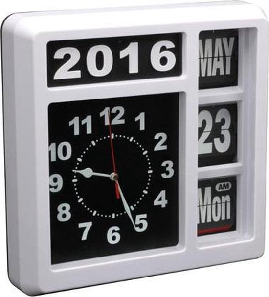 5410329659028 - Flipchart Wanduhr mit Kalender - 31 X 31 cm - Englisch