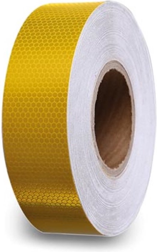 5410329757809 - Reflektierendes Band 5 cm x 5 m mit Wabenmuster für zusätzliche Sichtbarkeit gelb