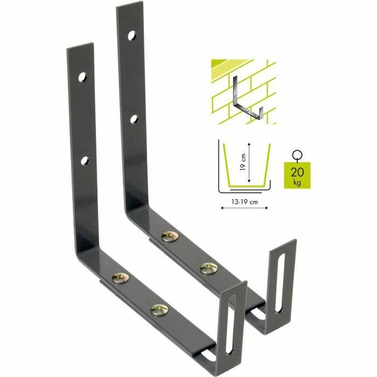 5410527123130 - Halterung für Blumenkästen Wall Hook Schwarz 5410527123130 - Halterung für Blumenkästen Wall Hook Schwarz