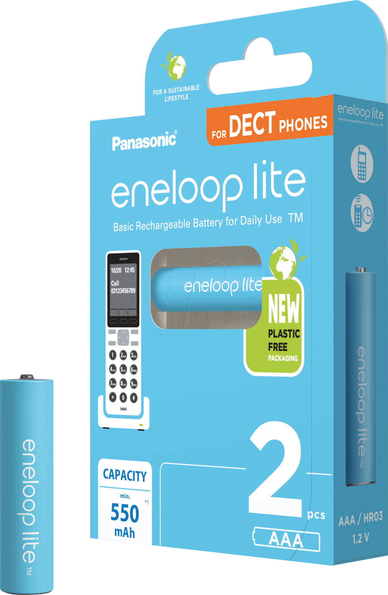 5410853065005 - ENELOOP L 2XAAAC - eneloop lite NiMh Akku AAA (Micro) 550 mAh 2er-Pack DECT