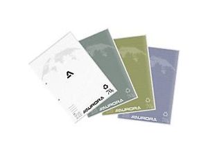 5411028071098 - AURORA Splendid Notizblock DIN A4 Liniert Geleimt Papier Grau Grün Perforiert Recycled 200 Seiten