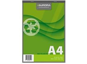 5411028080243 - AURORA Notizblock DIN A4 Kariert Gebunden Papier Grau Nicht perforiert Recycled 200 Seiten