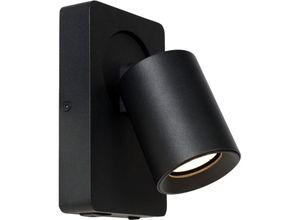 5411212092731 - Nigel - Bettlampe   Wandleuchte - led Dim to warm - GU10 - 1x5W 2200K 3000K - Mit USB-Ladepunkt - Schwarz - Lucide
