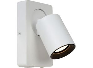 5411212092748 - Nigel - Bettlampe   Wandleuchte - led Dim to warm - GU10 - 1x5W 2200K 3000K - Mit USB-Ladepunkt - Weiß - Lucide