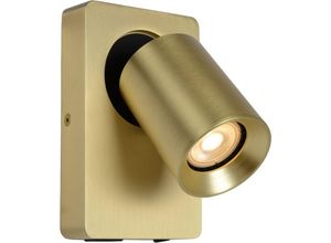 5411212092953 - Nigel - Bettlampe   Wandleuchte - led Dim to warm - GU10 - 1x5W 2200K 3000K - Mit USB-Ladepunkt - Mattes Gold   Messing - Lucide