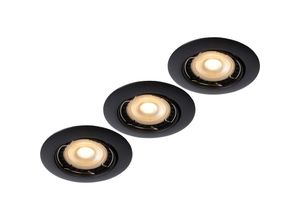 5411212114822 - - focus - Einbaustrahler - ø 81 cm - led Dim - GU10 - 3x5W 3000K - Schwarz - Set von 3