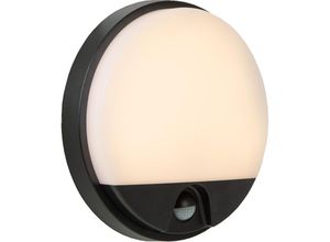5411212221575 - Hups ir - Wandleuchte Innen Außen - ø 21 cm - led - 1x10W 3000K - IP54 - Bewegung und Tag Nacht-Sensor - Schwarz - Lucide