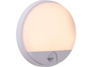 5411212221582 - Hups ir - Wandleuchte Innen Außen - ø 21 cm - led - 1x10W 3000K - IP54 - Bewegung und Tag Nacht-Sensor - Weiß - Lucide